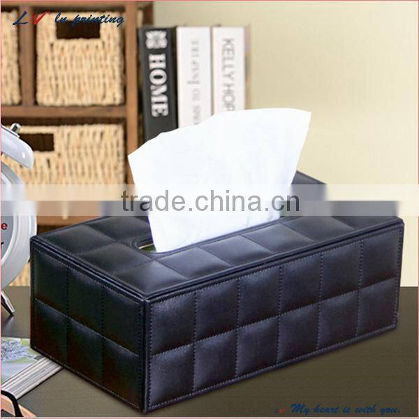 professional manufacture unique leather tissue box with high quality material in shanghai