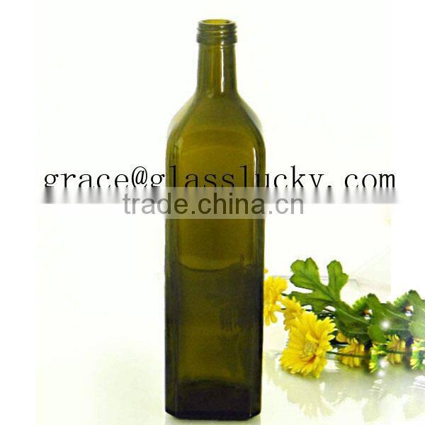 Wholesale 250ml dark green glass olive oil bottle