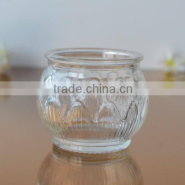 Mini glass candle holder/candle jar/container transparent