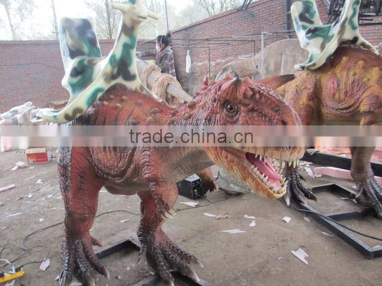 Insert coins Animatronic dinosaur kiddy rides for theme park