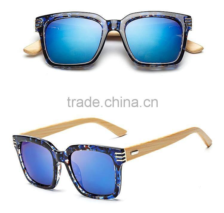 hot selling high quality plastic frame with handmade bamboo temple sunglasses