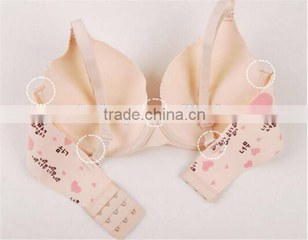 Women One-piece Suits finish Solid push up bra V style cute Sheer bra
