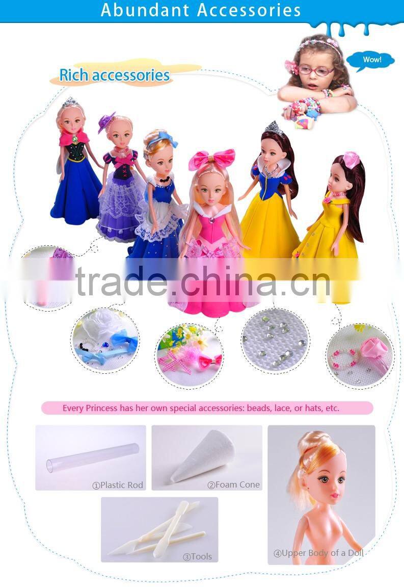China Manufacture Clay Princess DIY Handmade Doll Barbie For Girls