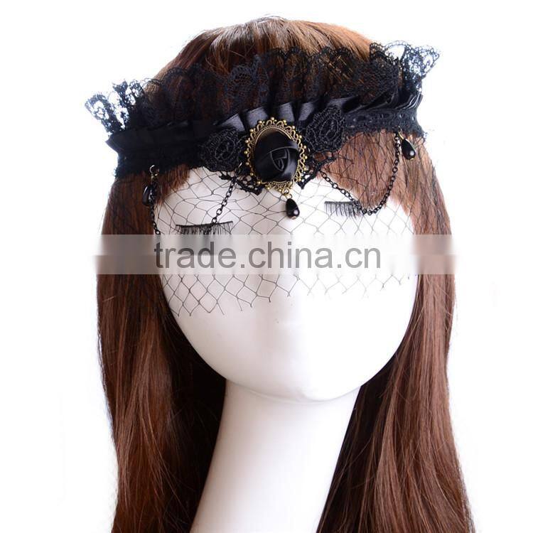 MYLOVE Beautiful lady Black Lace Floral Eye Mask Venetian Masquerade Fancy Party Dress ML5048