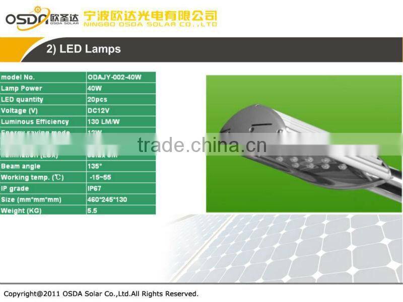 30w 40w 60w solar led street light