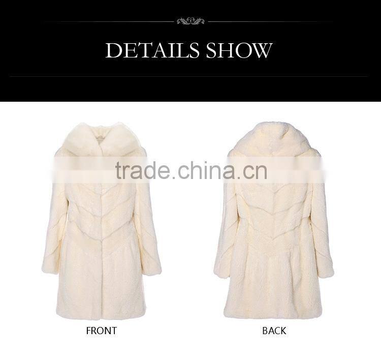 Factory diectly sale white mink fur coat wholesale
