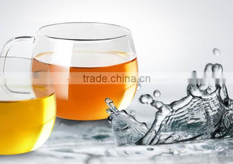 Clear glass heat resisting glass tea cup small glass cup with handle