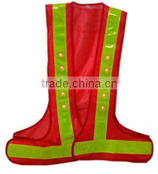 Reflective safety vest with led lights