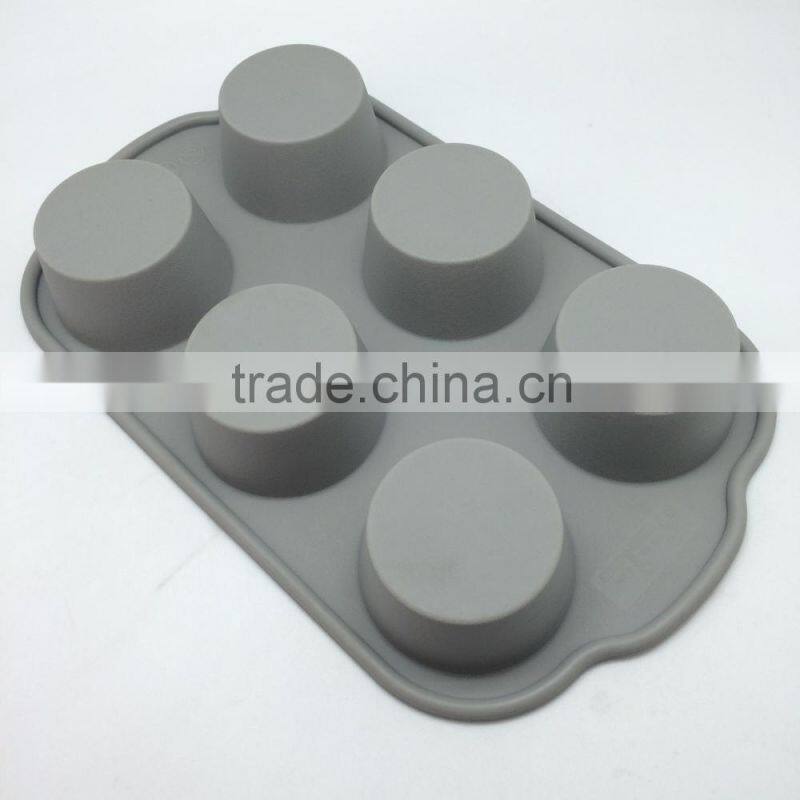 Beautiful Food Grade Silicone 6 cup cake Pan for Baking muffin Cakes