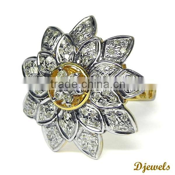 Latest Desinger Flower ring Latest Diamond Ring 9K Gold Diamond Ring
