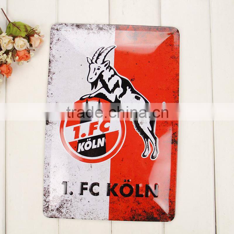 Hot sale advertising embossed dome bowed tin plate sign