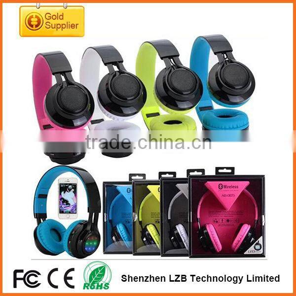 2015 OEM Brand Multi-functions LED Light Stereo Bluetooth Industrial Noise Cancelling Headphones