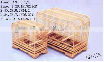 Outdoor unique wooden bamboo bird cage, hanging bamboo/wooden bird cage for hot sale