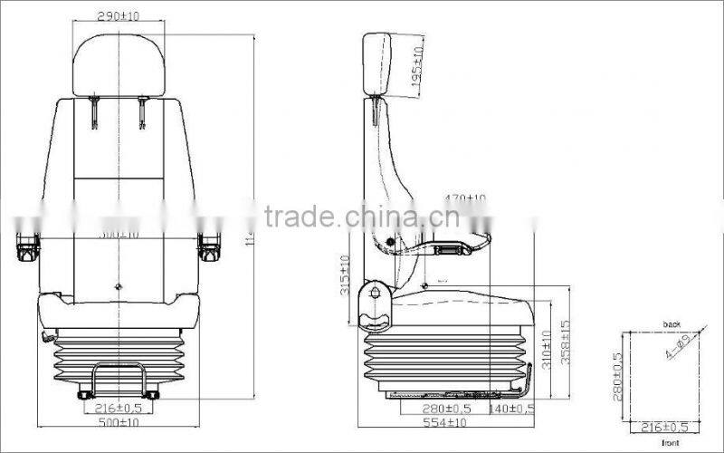 YQ30 Factory Wholesales Deluxe Excavator Seat Air Suspension Truck Driver Seat With Adjustable Armrest