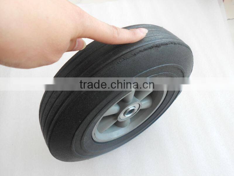 12"x2" solid rubber wheel with plastic hub