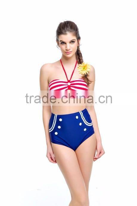 2016 retro high waist bikini