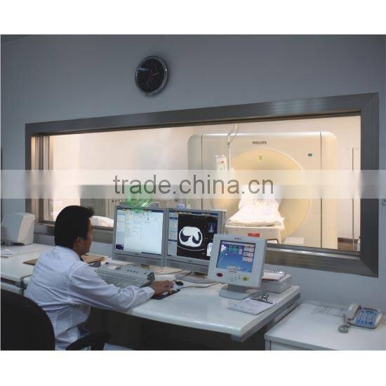 Medical radiation CT room lead lined glass