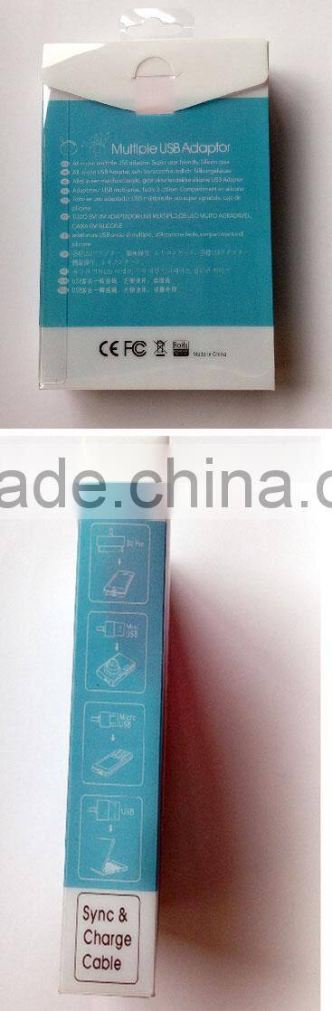 Colorful micro us for samsung,30pin cable for IPOD IPHONE IPAD Samsung Tablet PC Samsung HTC