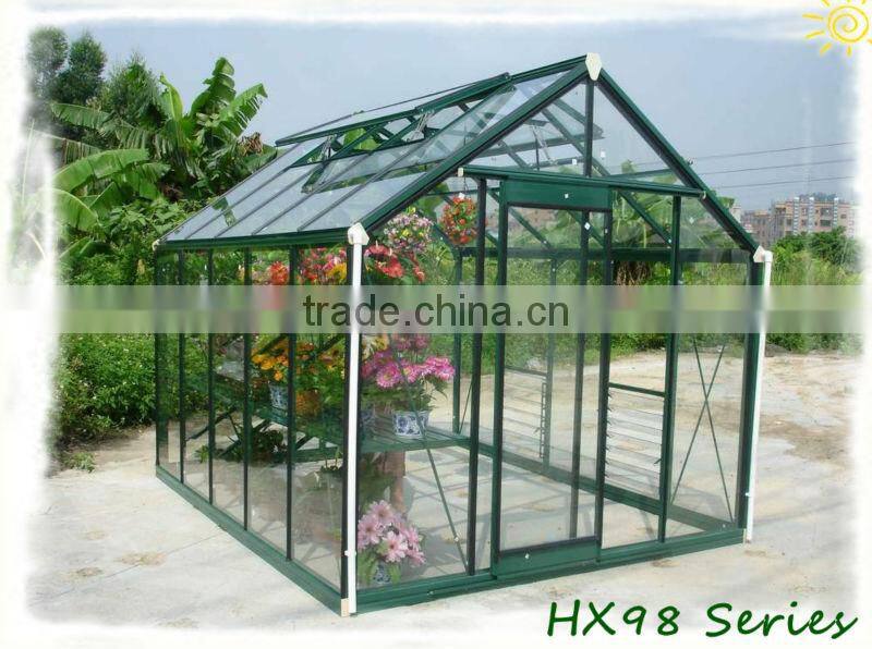 High quality glass green house for your garden HX98 Series