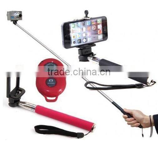 Factory supply wireless bluetooth selfie stick monopod with zoom for IOS mobile phone and Andriod