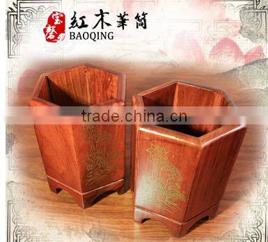 chinese style wood brush pot