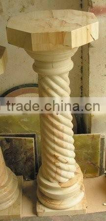 UNIQUE TEAKWOOD MARBLE PEDESTALS