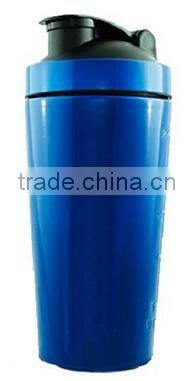 700ml 24 ounce #304 18/8 stainless Steel BPA free water bottle whey protein mug, with Built-In Mixing Lid built in agitator