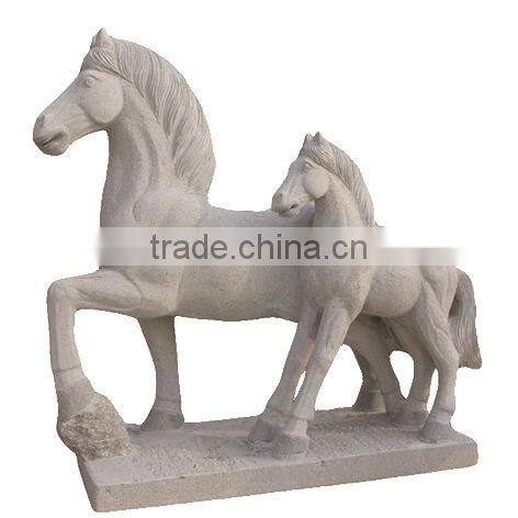 Outdoor Decorative Oriental Large Life Size Granite Stone Horse Garden Statue