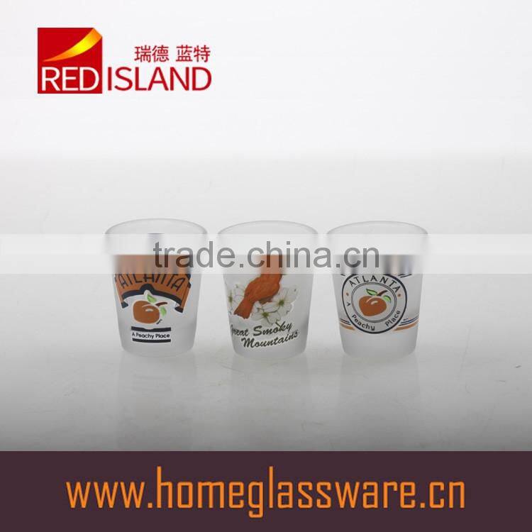 50ml shot glass frosted cup with customized decal printing