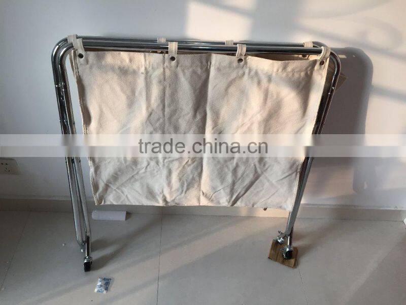 collapsible Chrome plating Four Section Canvas Laundry Sorter