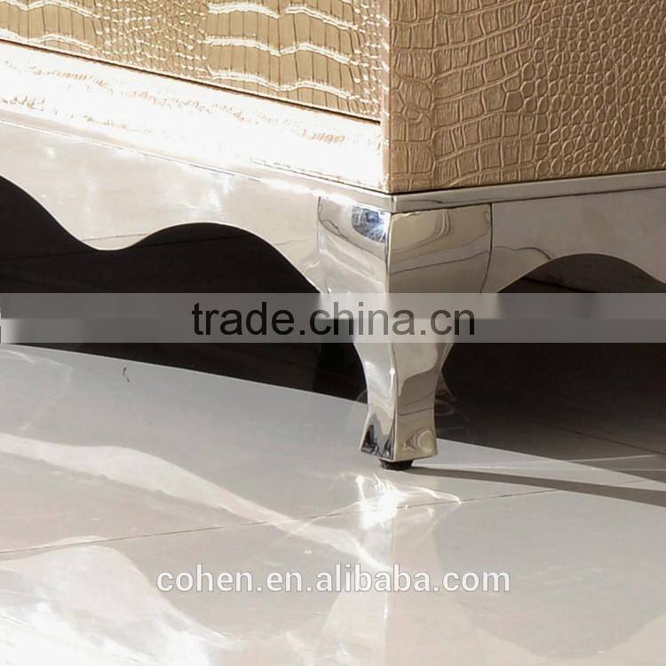 unique design crocodile texture PU covering MDF storage cabinets with display chests