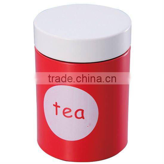 round metal bin with plastic cover for tea & coffee Canister wholesale