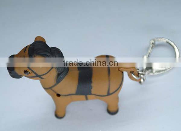 Hot sale Plastic sound led pig keychain