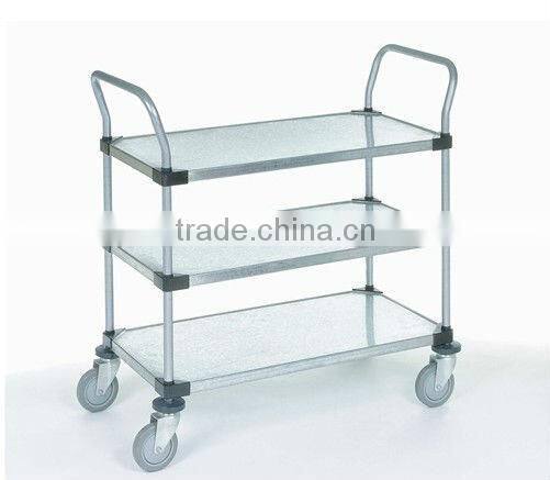 Three Shelf Galvanized Steel Utility Cart