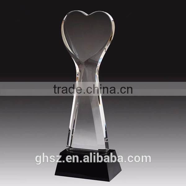 Custom craft gifts blank k9 heart crystal awards