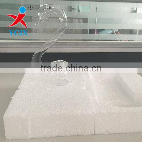 Wedding Decoration Gift Hand Blown Clear Glass Swan Vase