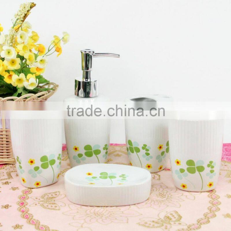 ceramic bathroom set fresh decal pattern