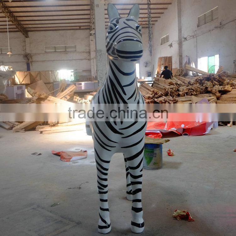 FRP life-size zebra statue sculpture