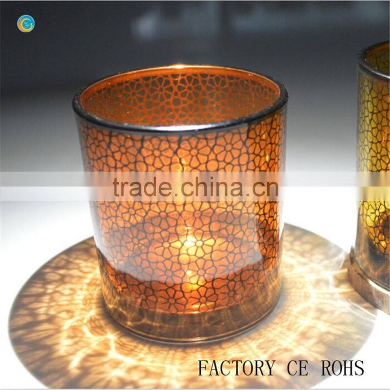 golden candle warmer light bulb mercury glass votive candle holders