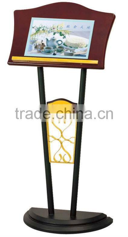 Classic and unique menu stainless steel sign stand/ outdoor fashionable iron foot at pavement advertising poster stands P-66