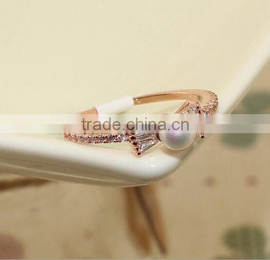 Japan &Korea bowknot pearl Diamonds Rings