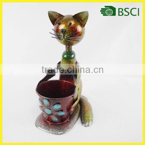 Latest item metal cat planter garden designer