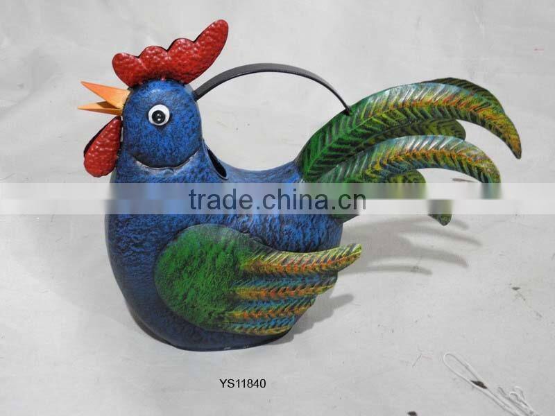 YS11840 Metal cock decorative animal planters made in Xiamen