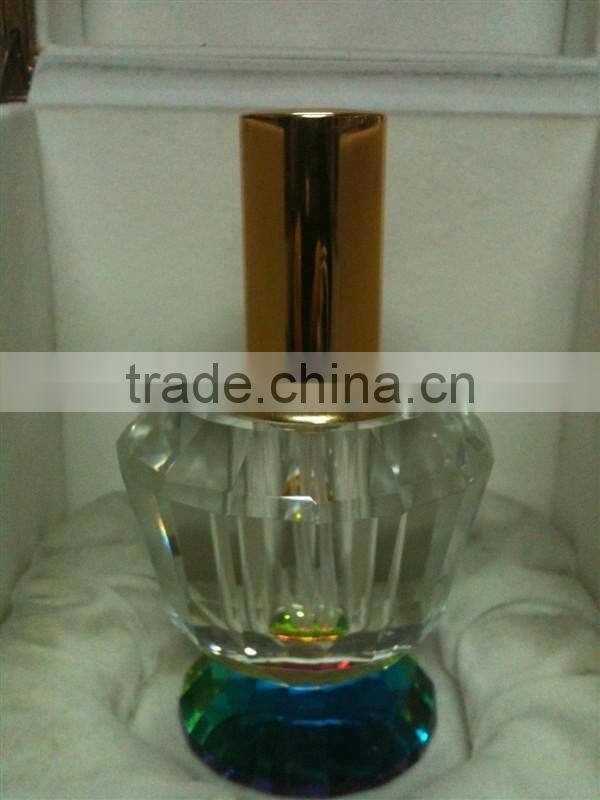 good k9 round shape facet colored crystal perfume bottle for girl