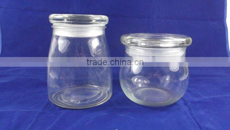350ml 450ml 550ml 750ml glass candle jar with mushroom lid