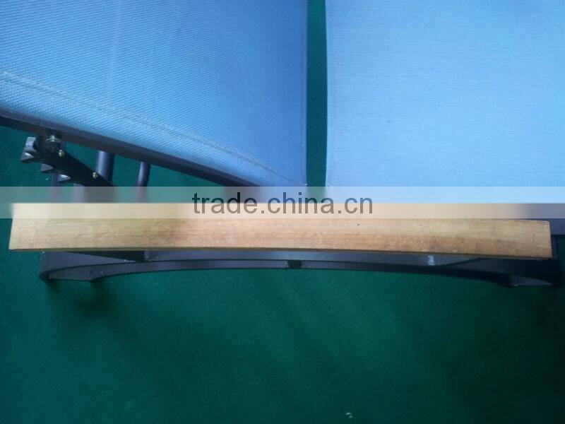 Outdoor Sun Lounge Chaise Lounge Wooden Armrest