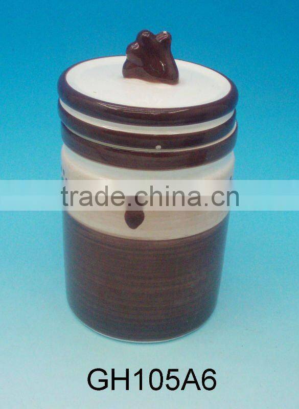 Ceramic Dog jar with Lid
