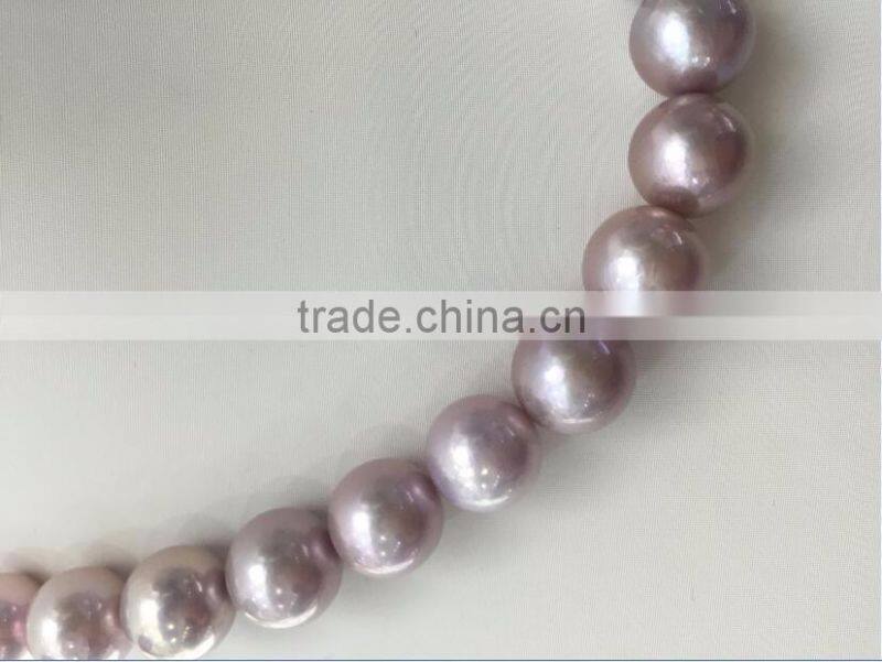 Wholesale 11-12 mm Purple Round Freshwater Loose Pearl Jewelry Necklace
