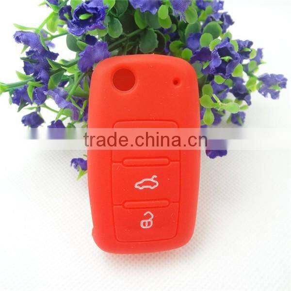 Black silicone key case for volkswagen 3 buttons