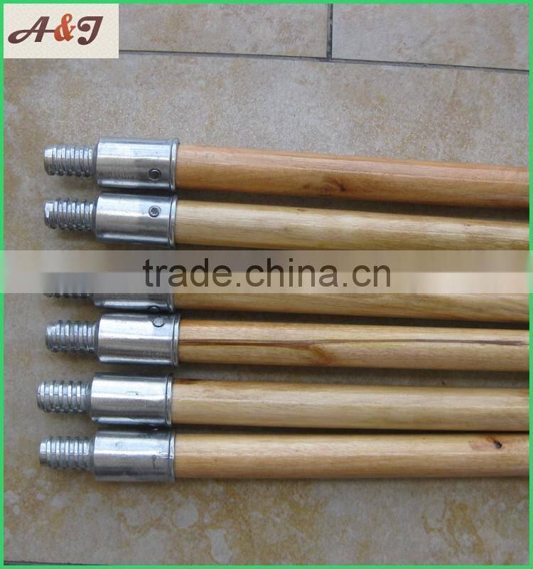 Lacqur painted wooden pole for brushes metal screw